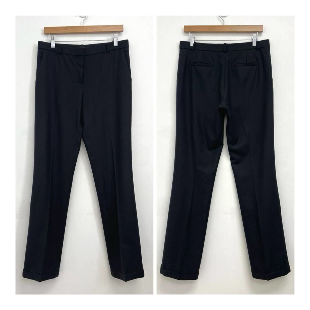 The Row Classic Wool Trousers Designer Luxury 90s Cuffed Pintuck Crease Size 4